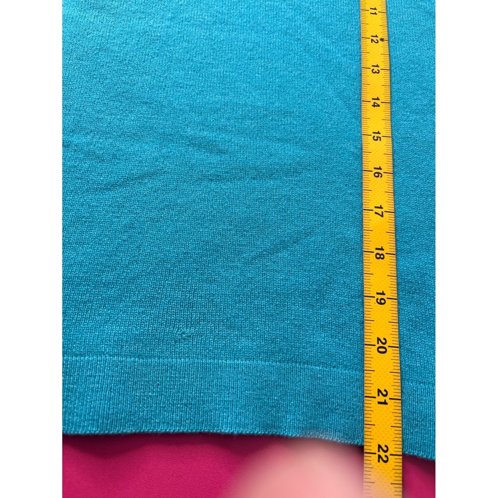 Jumper 1234 Womens 100% Cashmere Crewneck Sweater Turquoise Size 1/XS Old Money - Picture 8 of 9